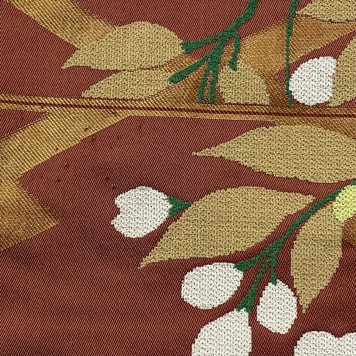 袋帶 逸品級 辻村ジュサブロー 落款あり 關西裁縫 櫻 松樹皮菱 茶 六通 純蠶絲