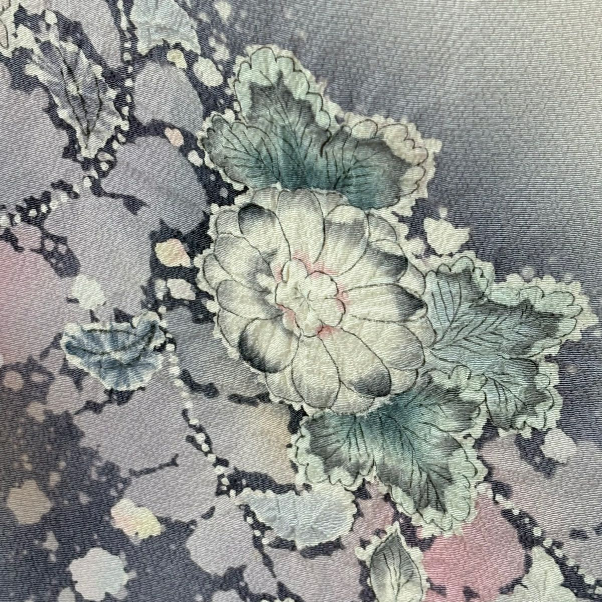 訪問服 身長157cm 袖長63cm S 雙層 翠山工房 落款あり 辻花染 漸層 粉紅 純蠶絲 逸品級 一つ紋
