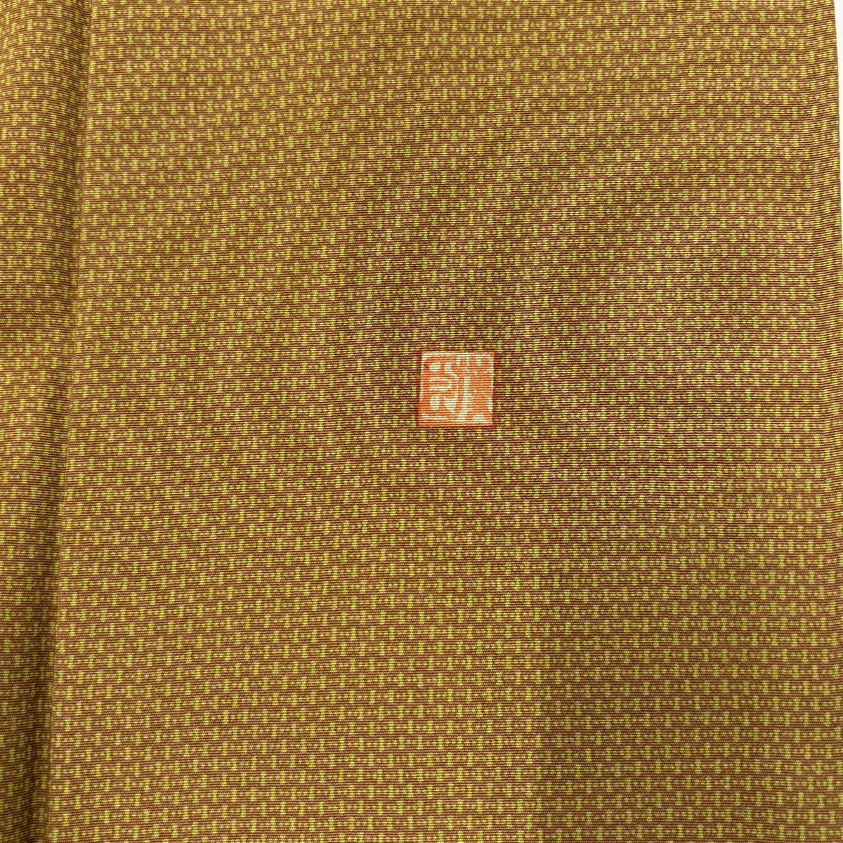 【美品】訪問服 身長156cm 袖長63cm S 雙層 落款あり 道長取 草花紋 紅土色 純蠶絲 秀品級