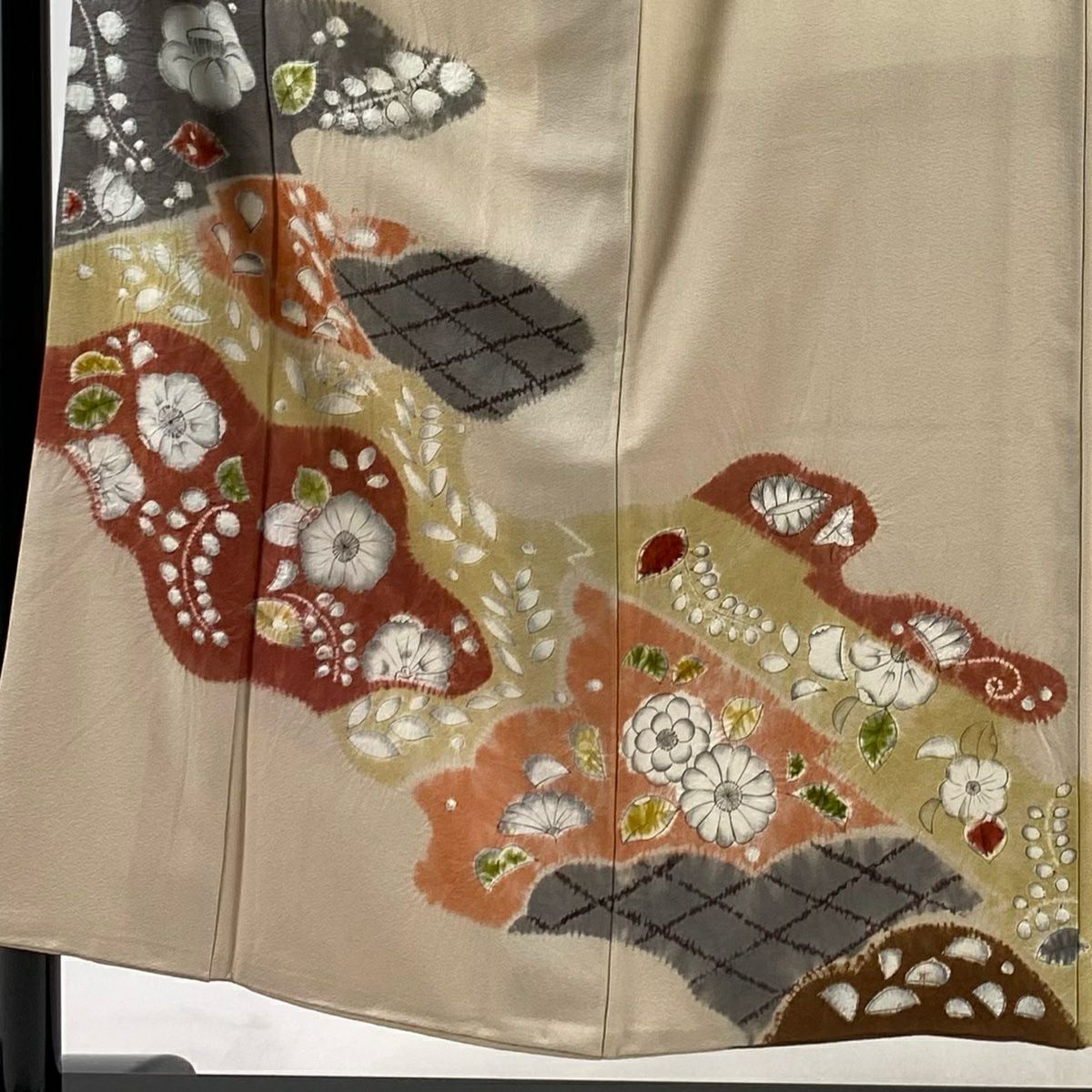 【美品】 留袖禮服禮服 身長151cm 袖長62.5cm S 雙層 落款あり 辻花染 絞染 灰茶 純蠶絲 秀品級 一つ紋