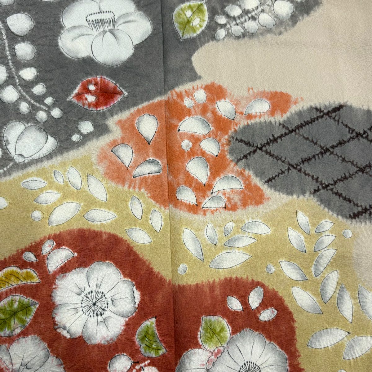 【美品】 留袖禮服禮服 身長151cm 袖長62.5cm S 雙層 落款あり 辻花染 絞染 灰茶 純蠶絲 秀品級 一つ紋