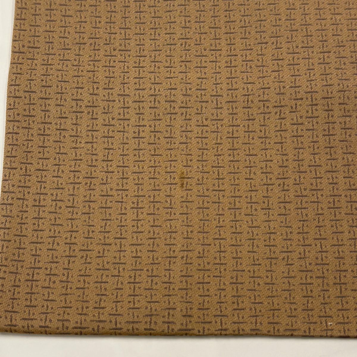 【美品】 付下 身長158.5cm 袖長60cm S 雙層 大和 菱格子 淺茶 純蠶絲 優品級
