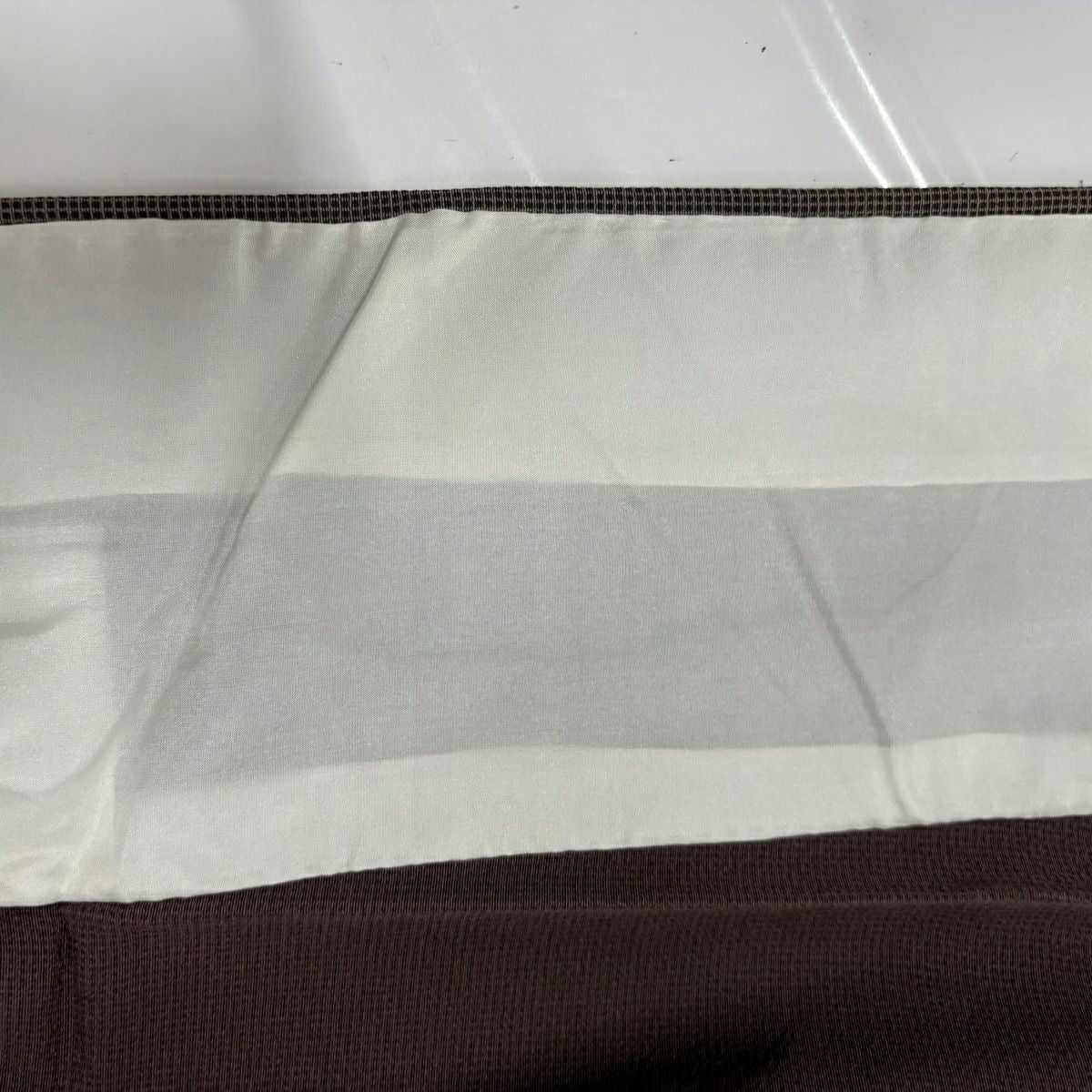 江戶小紋 身長159cm 袖長63.5cm S 單層 角通し 焦茶 純蠶絲 名品級