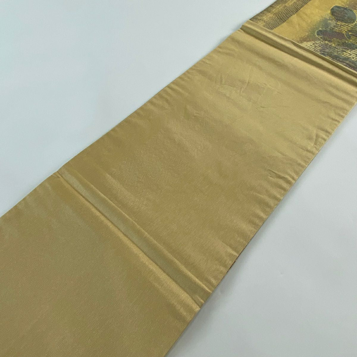 【美品】 袋帶 秀品級 貝合建物 金銀絲 金金箔 金色 六通 純蠶絲