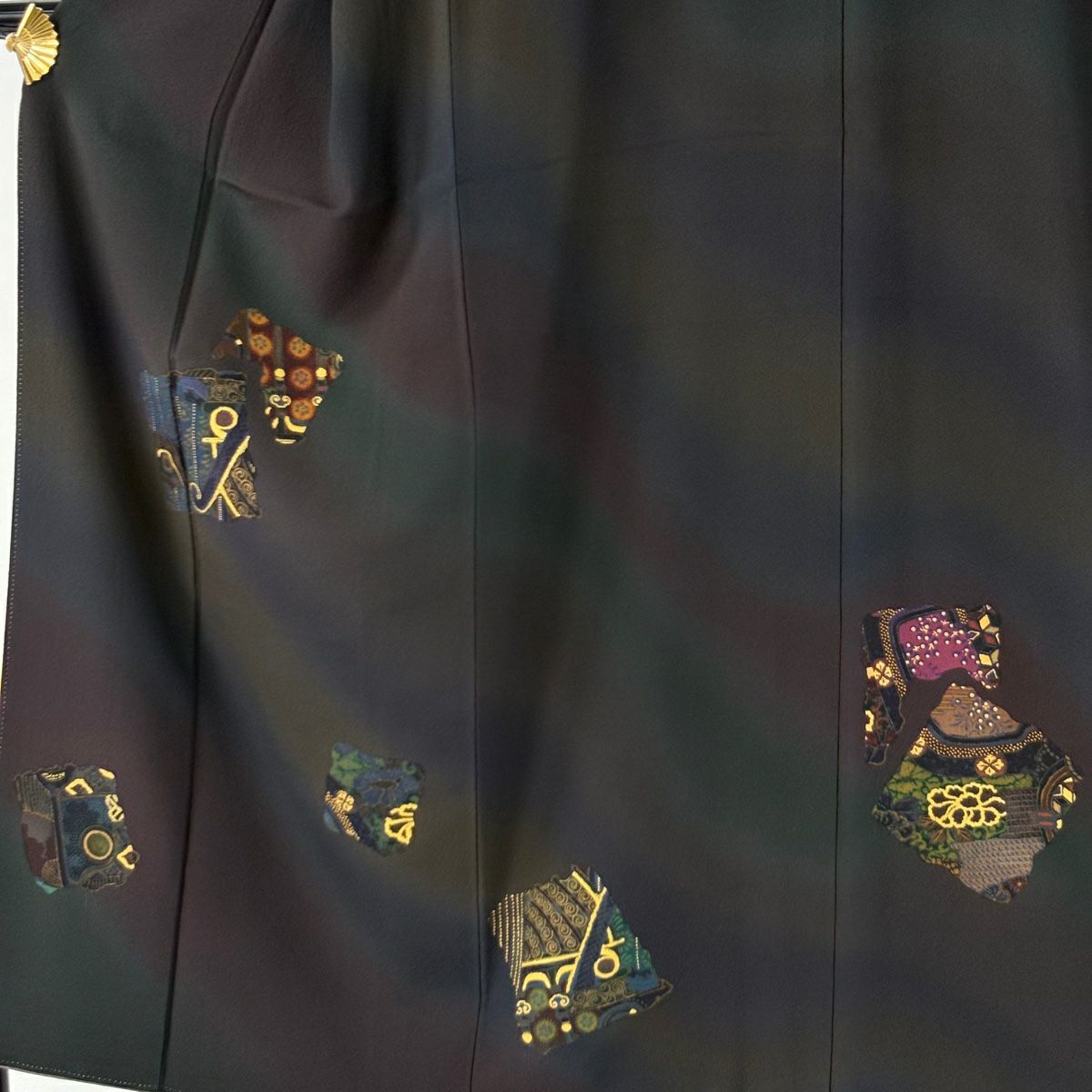 【美品】 付下 身長153cm 袖長60cm S 雙層 前田仁仙 落款あり 破れ色紙 草花紋紋 金銀彩 漸層 茶紫 純蠶絲 逸品級
