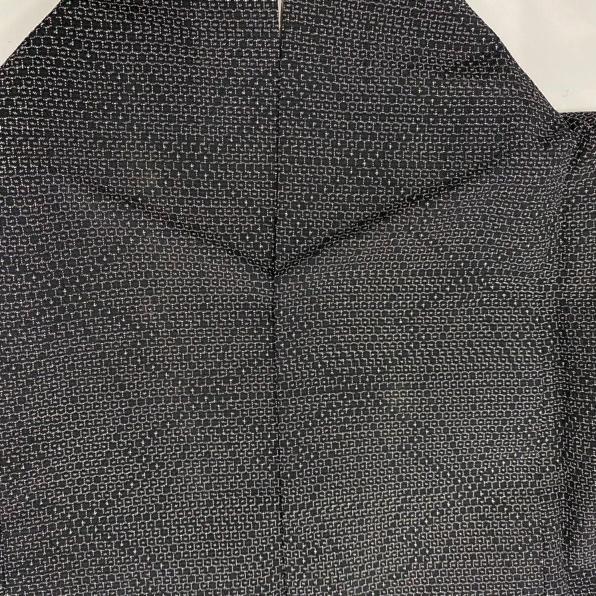 【美品】 紬織 身長163cm 袖長63cm S 雙層 麻葉 黑灰 純蠶絲 秀品級