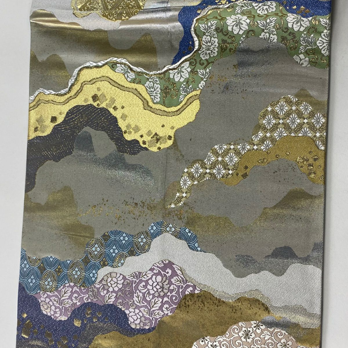 袋帶 秀品級 花唐草紋 霞 金銀線 金金箔 金 六通 純蠶絲