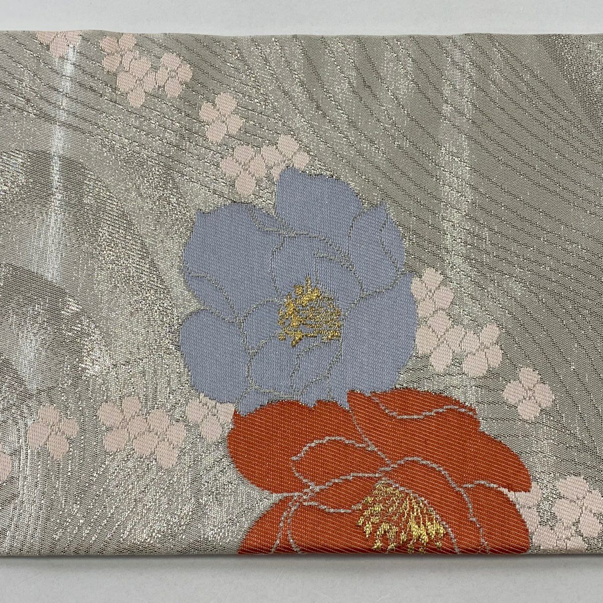 名古屋帶 優品級 花 流水 金金箔 金銀彩 純蠶絲