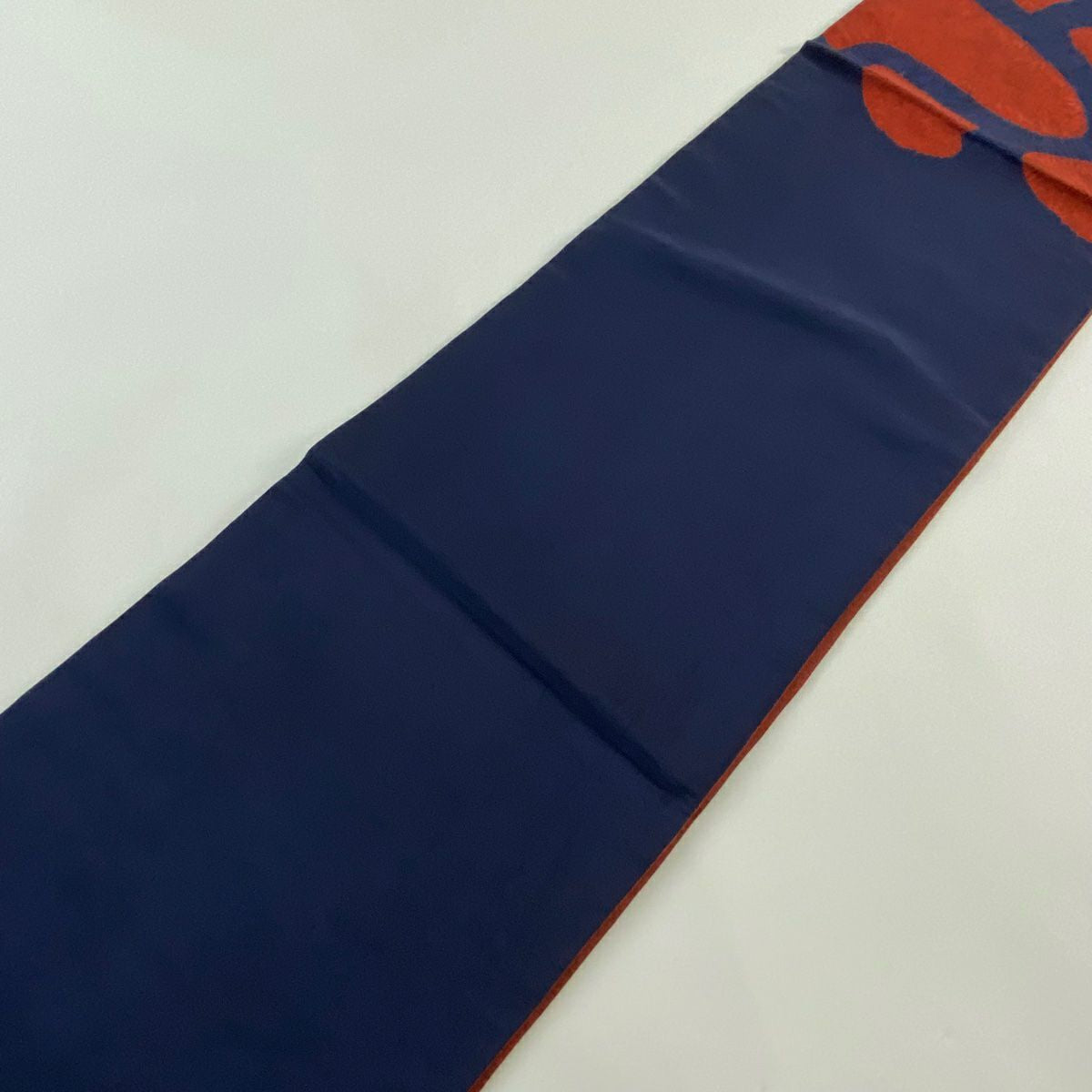【美品】 袋帶 秀品級 紬織織 花 幾何圖案 絞染 深藍 お太鼓柄 純蠶絲
