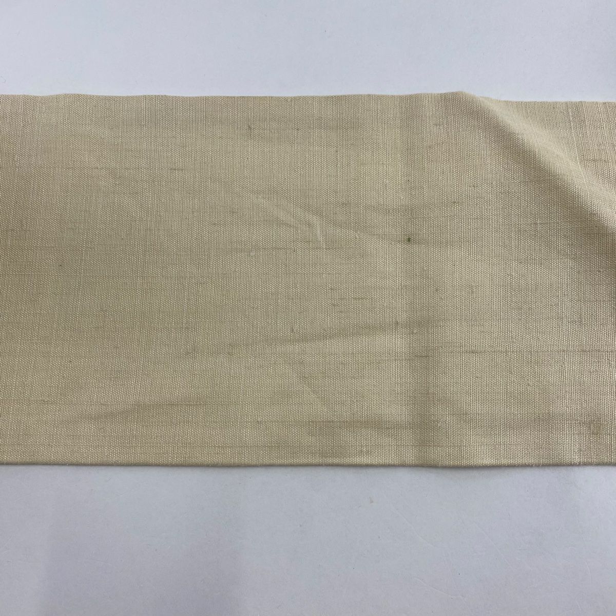【美品】 名古屋帶 秀品級 紬織織 菊花 金絲 米色 純蠶絲