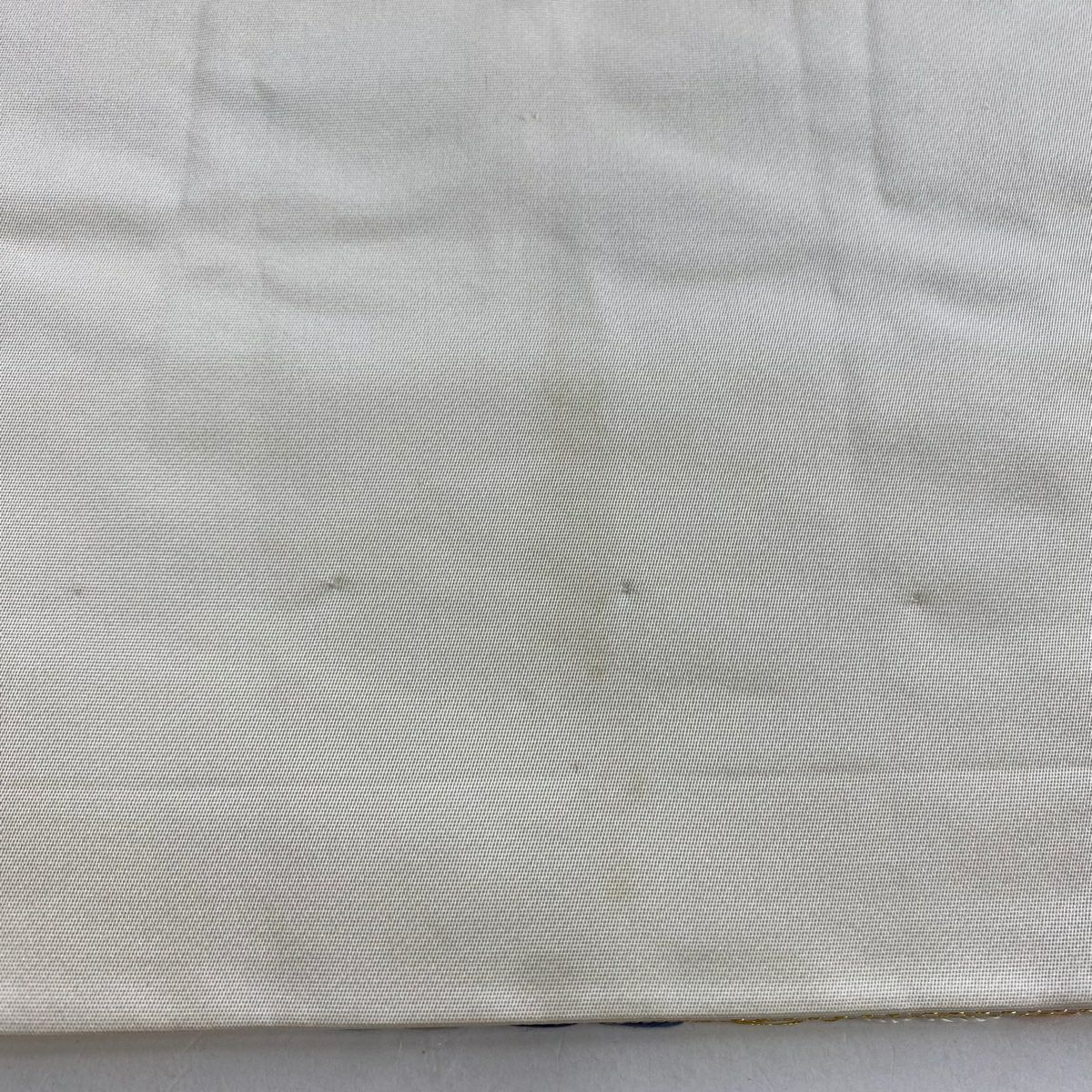 袋帶 秀品級 有落款 草花紋紋 雲文 金絲 唐織 奶油色 六通 純蠶絲