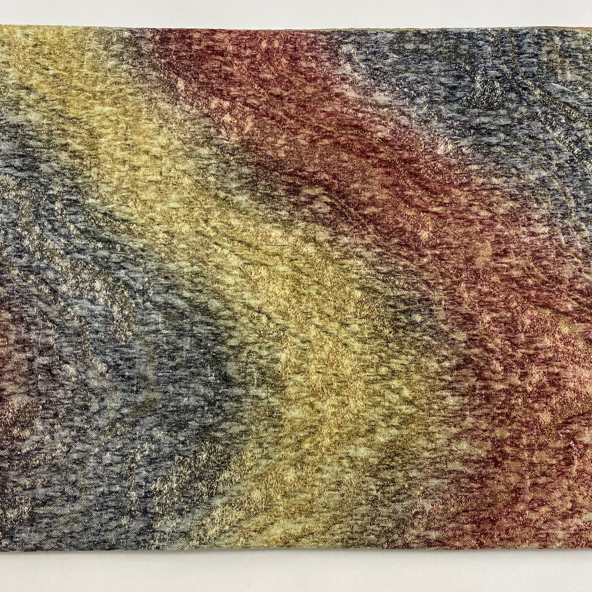 【美品】 袋帶 秀品級 幾何學圖案 金金箔 灰綠 全通 純蠶絲