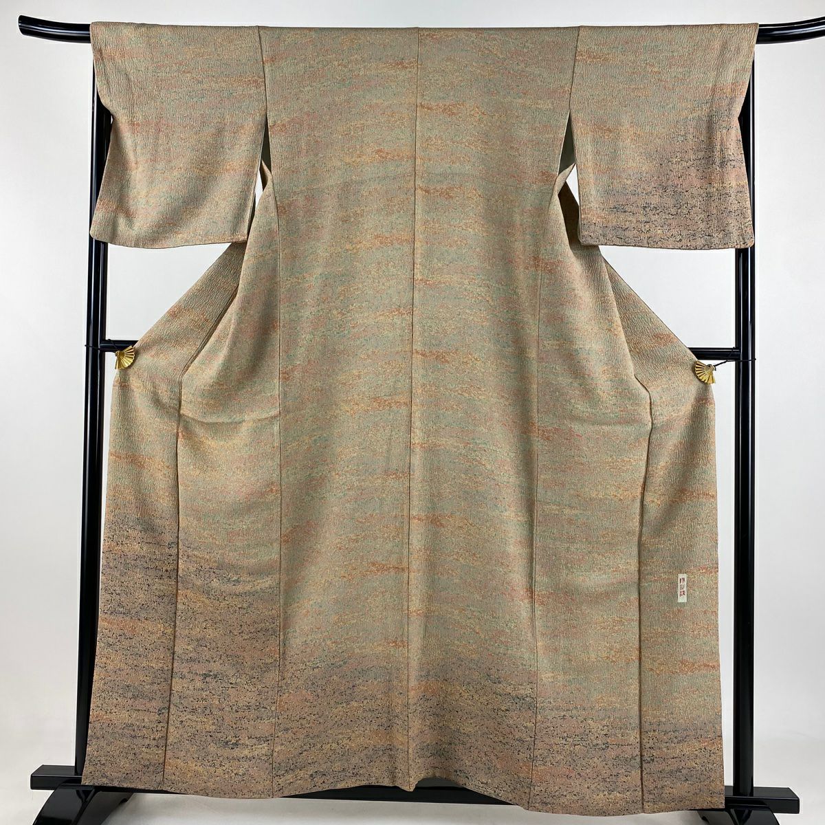 【美品】 付下 身長158cm 袖長67.5cm L 雙層 陶彩染 霞 薄茶 純蠶絲 秀品級