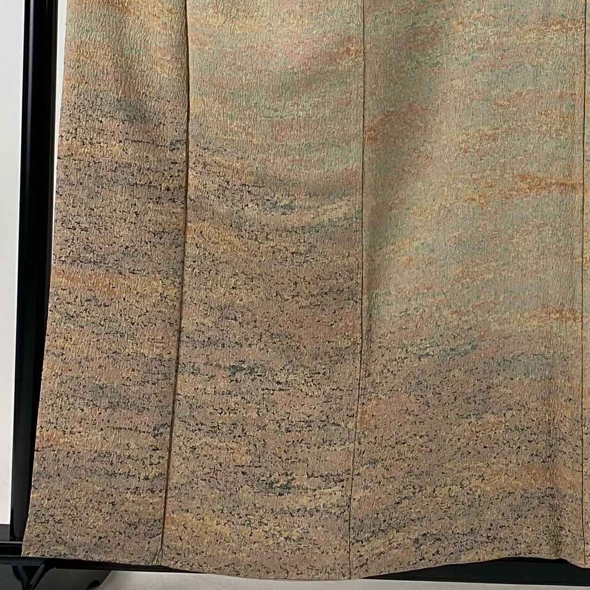 【美品】 付下 身長158cm 袖長67.5cm L 雙層 陶彩染 霞 薄茶 純蠶絲 秀品級