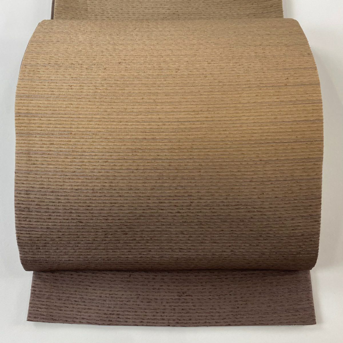 【美品】 袋帶 秀品級 茶紫 お太鼓圖案 純蠶絲