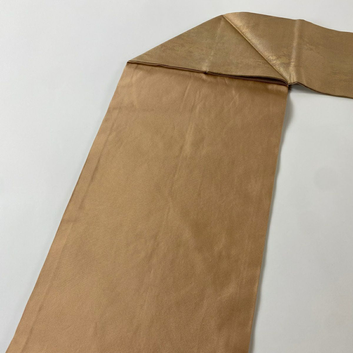 名古屋帶 優品級 草花紋 金糸 金金箔 淺茶 純蠶絲