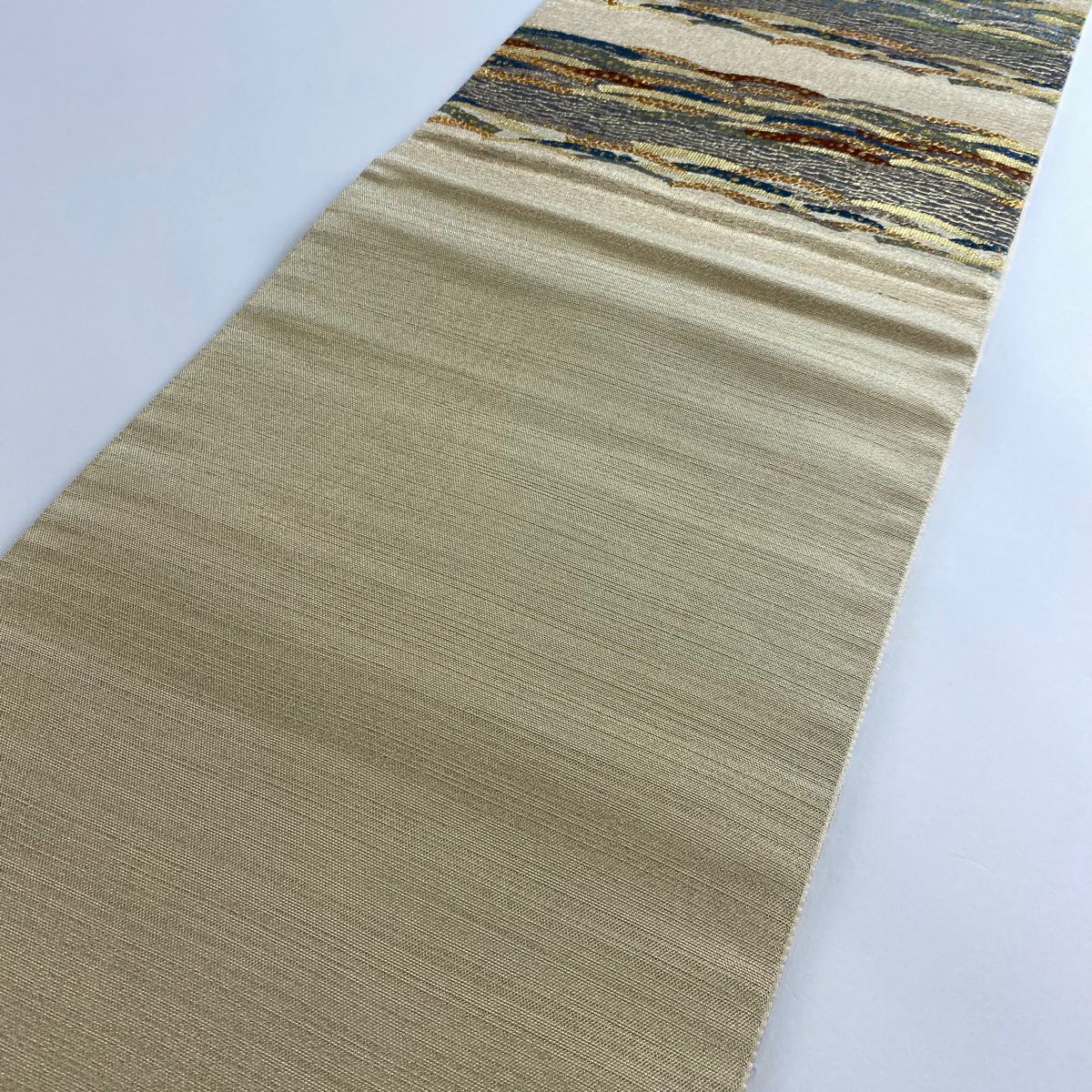 【庫存清倉】 【美品】 袋帶 名品級 波 金絲 金金箔 金 六通 純蠶絲