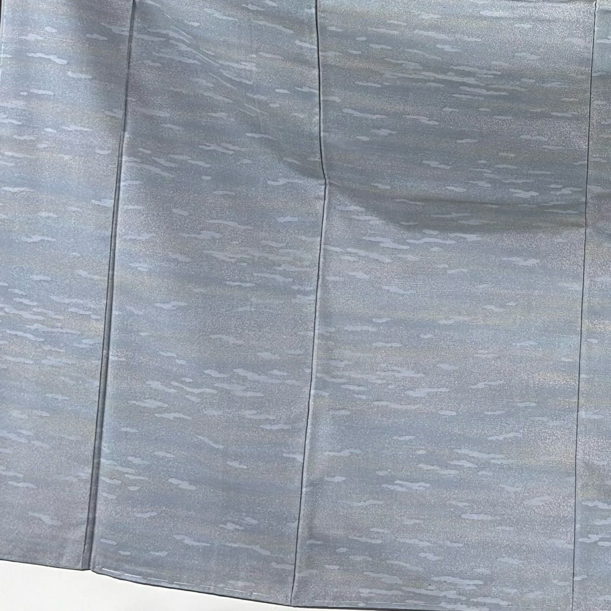 【庫存清倉】 【美品】 小紋 身長154cm 袖長61cm S 雙層 紬織織 霞 青灰 純蠶絲 名品級