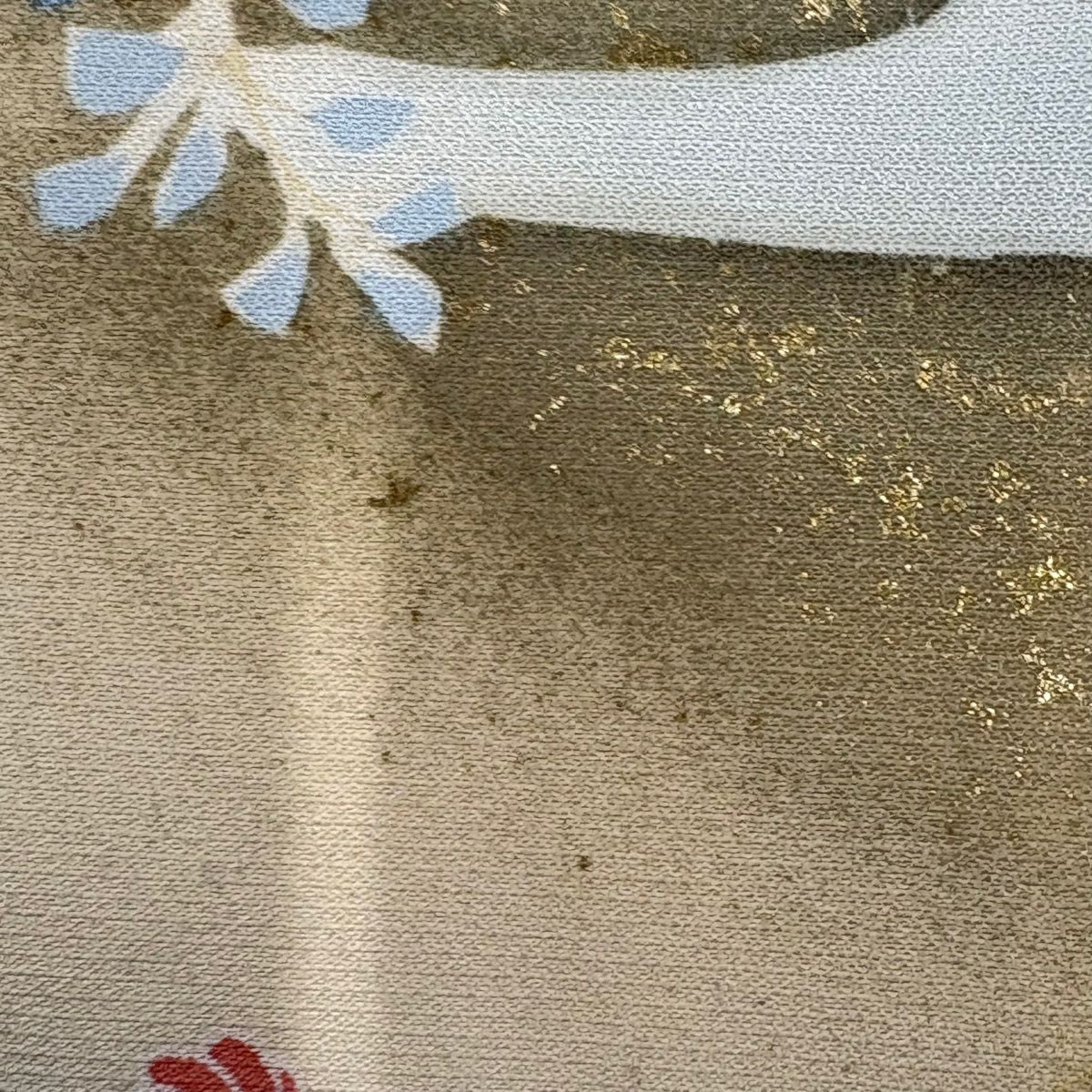 訪問服 身長158.5cm 袖長65cm M 雙層 菊花 霞 金銀彩 漸層 水藍 純蠶絲 秀品級 一つ紋
