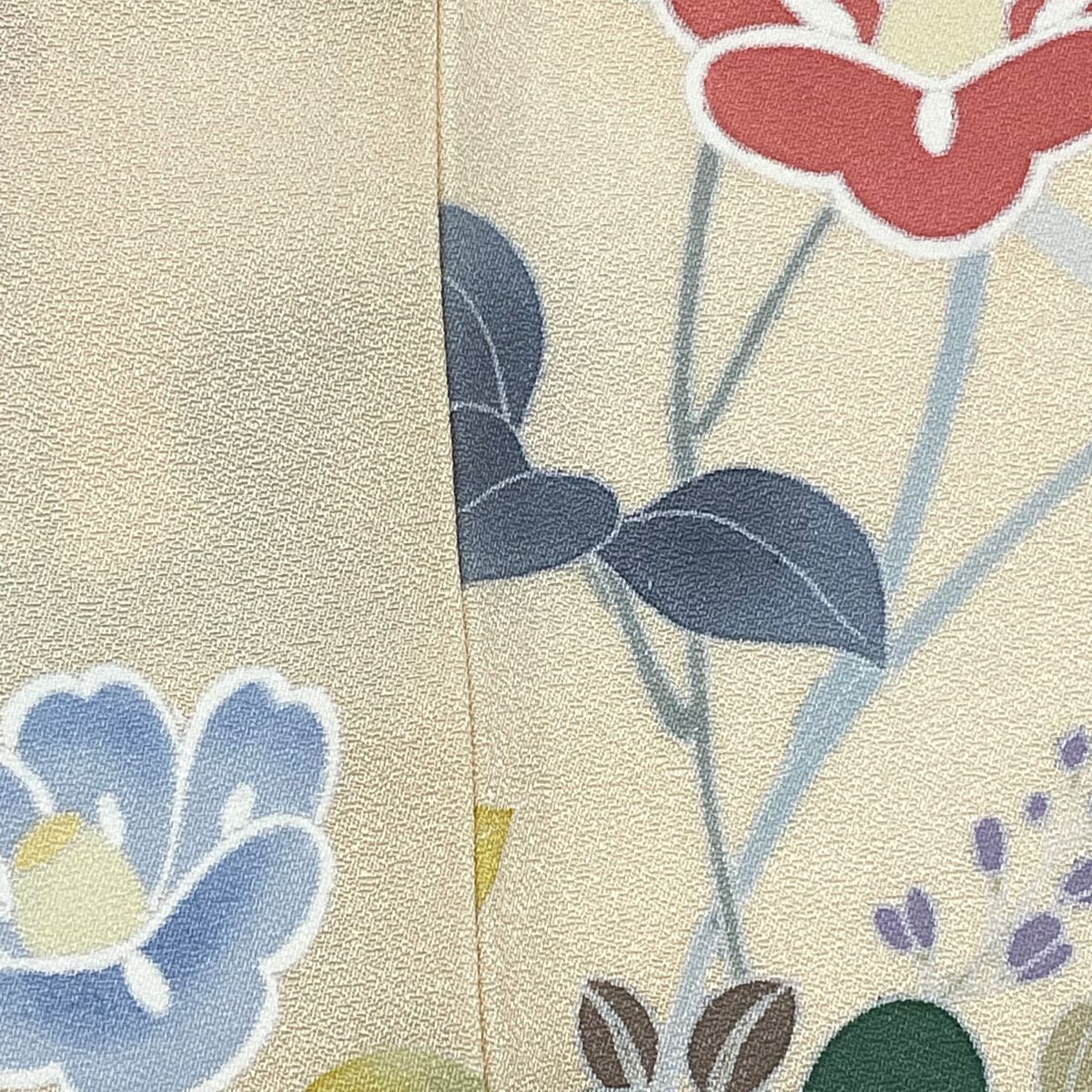 訪問服 身長154.5cm 袖長62cm S 雙層 菊花 花紋 金線 漸層 橙色 純蠶絲 秀品級