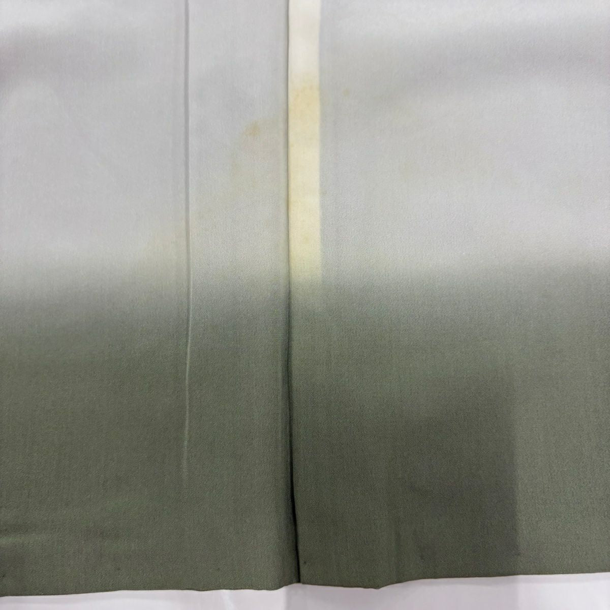 付下 身長164.5cm 袖長67cm M 雙層 松樹花金銀彩 灰綠 純蠶絲 秀品級 一つ紋