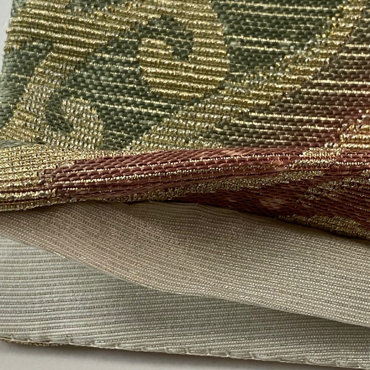 【美品】 袋帶 逸品級 唐草紋 金糸 金華山織 青紫 全通 純蠶絲