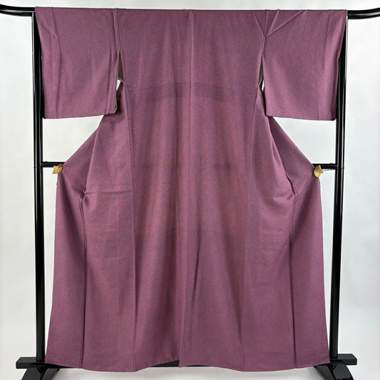 【美品】 江戶小紋 身長159cm 袖長64.5cm M 雙層 鮫 紫 純蠶絲 名品級 一つ紋