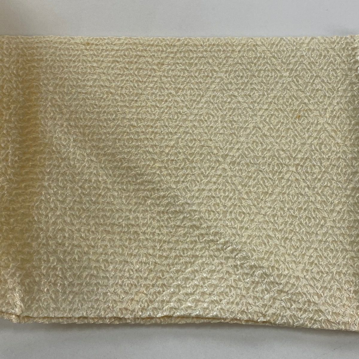 名古屋帶 秀品級 七寶幾何圖案 絞染 奶油色 純蠶絲