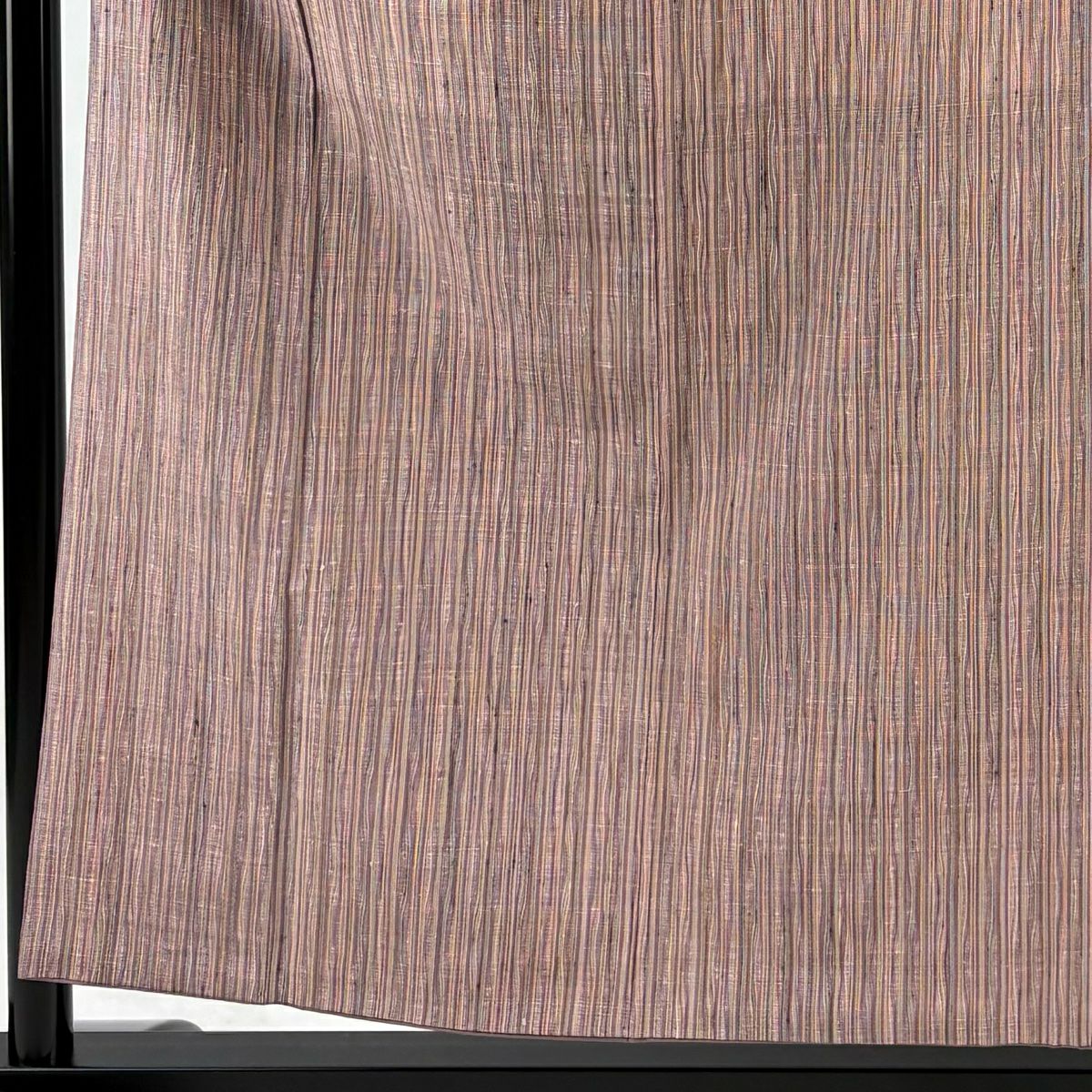 紬織 身長155.5cm 袖長62cm S 雙層 斜條紋 淺紫 純蠶絲 優品級