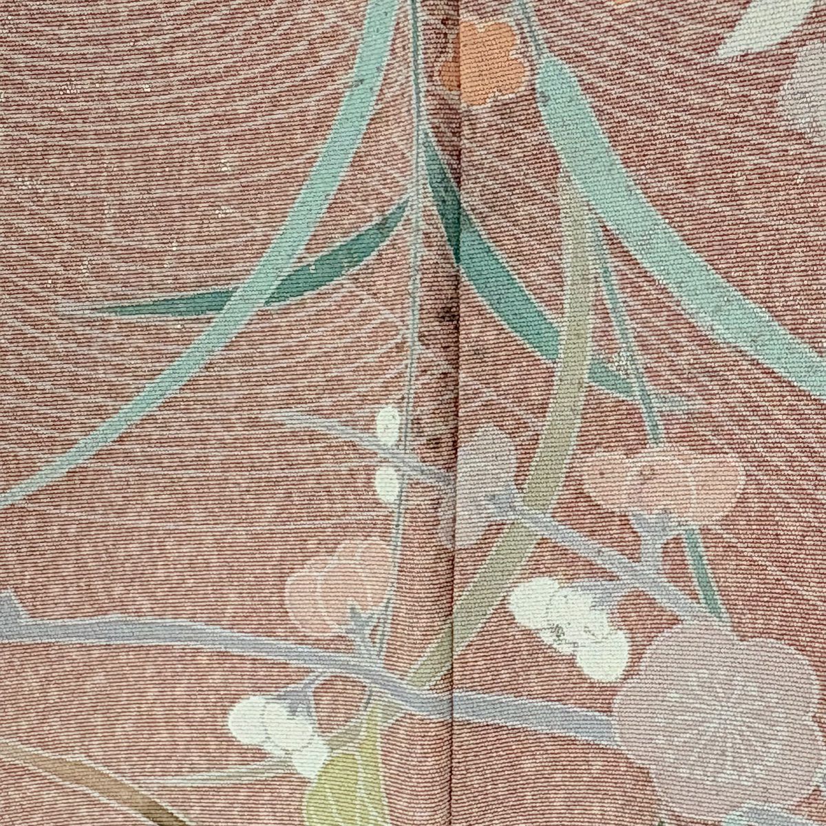 訪問服 身長157.5cm 袖長64.5cm M 雙層 枝梅花 波 絞染 金銀彩 粉紅 純蠶絲 秀品級