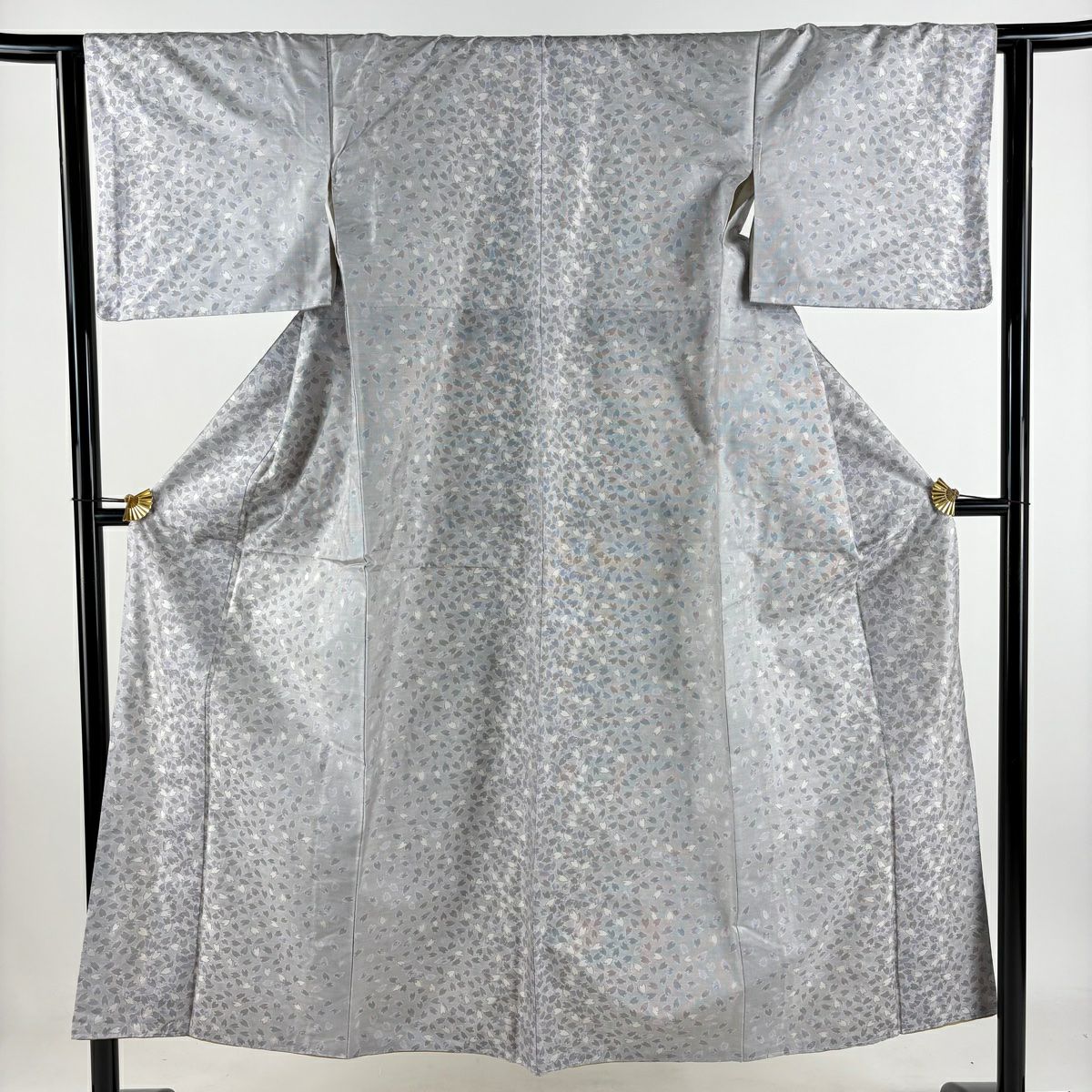 【庫存清倉】 紬織 身長150.5cm 袖長62cm S 雙層 花瓣 灰 純蠶絲 名品級