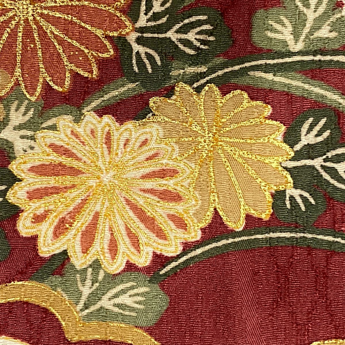 【庫存清倉】訪問服 身長155.5cm 袖長61.5cm S 雙層 波 松樹竹子梅花 金銀彩 漸層 深粉紅 純蠶絲 名品級