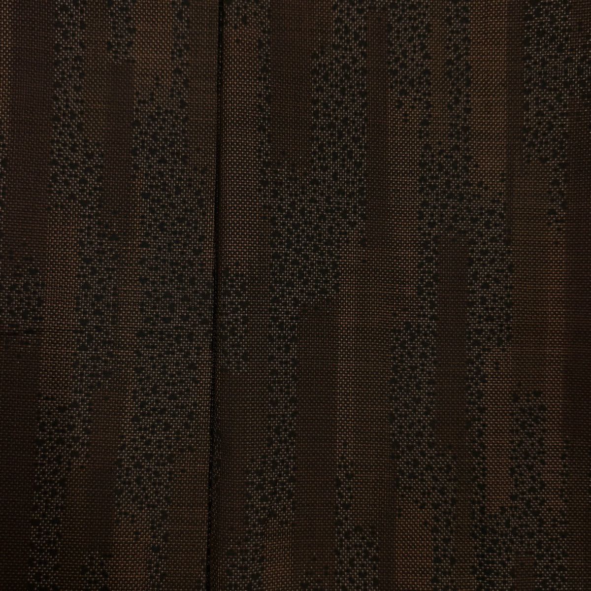【美品】 紬織 身長157.5cm 袖長63.5cm S 雙層 鈴乃屋 幾何學圖案 焦茶 純蠶絲 秀品級