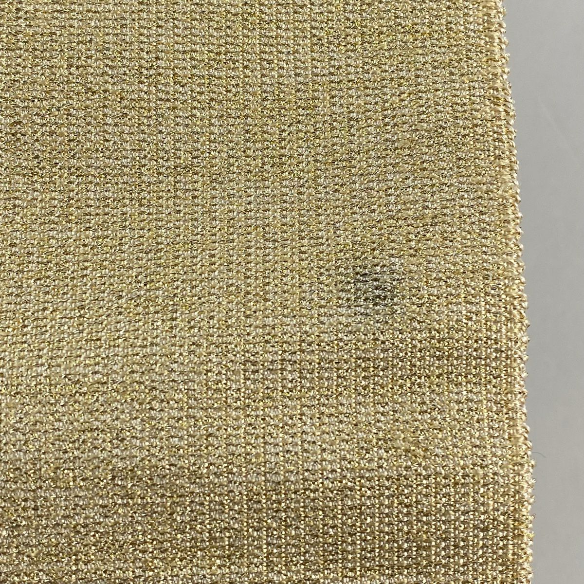 【美品】 袋帶 秀品級 幾何學 金銀彩 灰 深藍 六通 純蠶絲