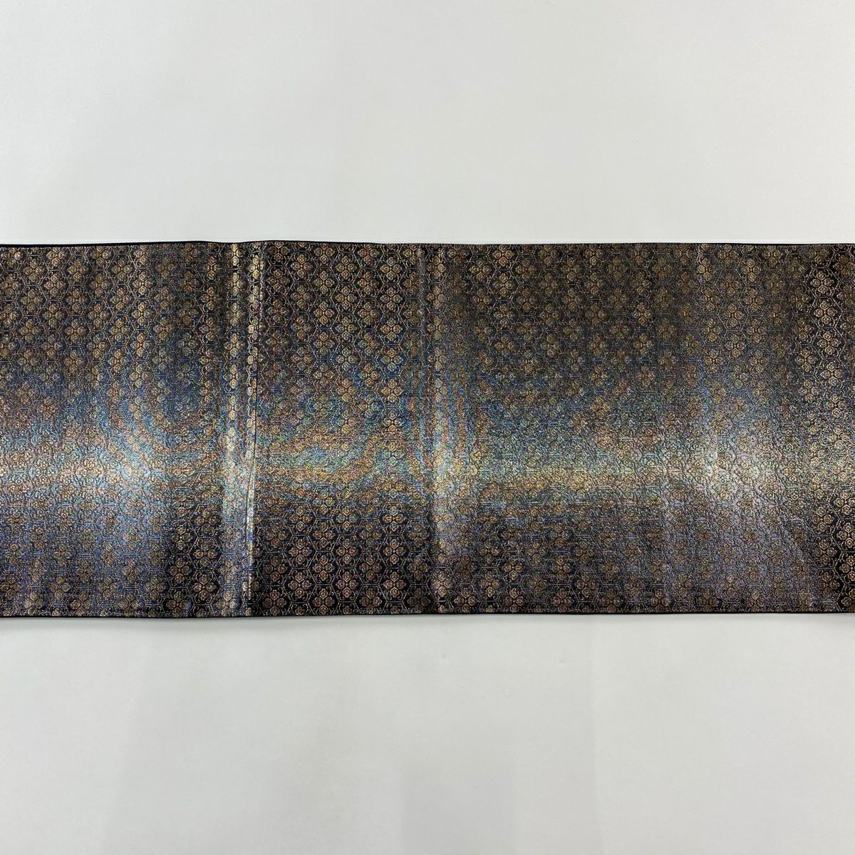 【美品】 袋帶 秀品級 蝶 藤 金銀彩 金金箔 銀色 六通 純蠶絲