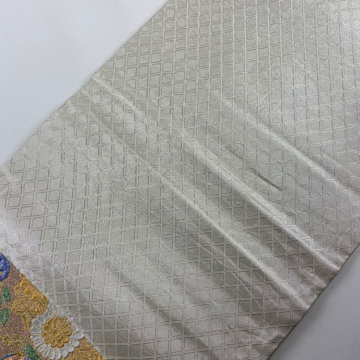 袋帶 秀品級 梅花 蝶 金金箔 銀 六通 純蠶絲
