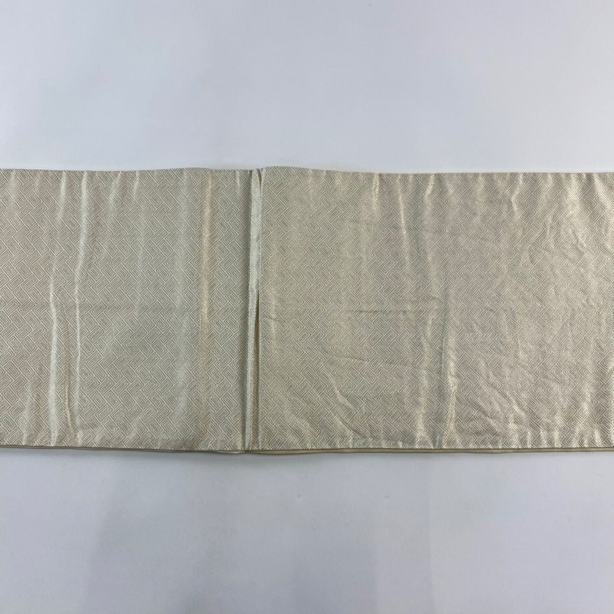 袋帶 秀品級 松樹 花瓣 金銀絲 金金箔 米色 六通 純蠶絲
