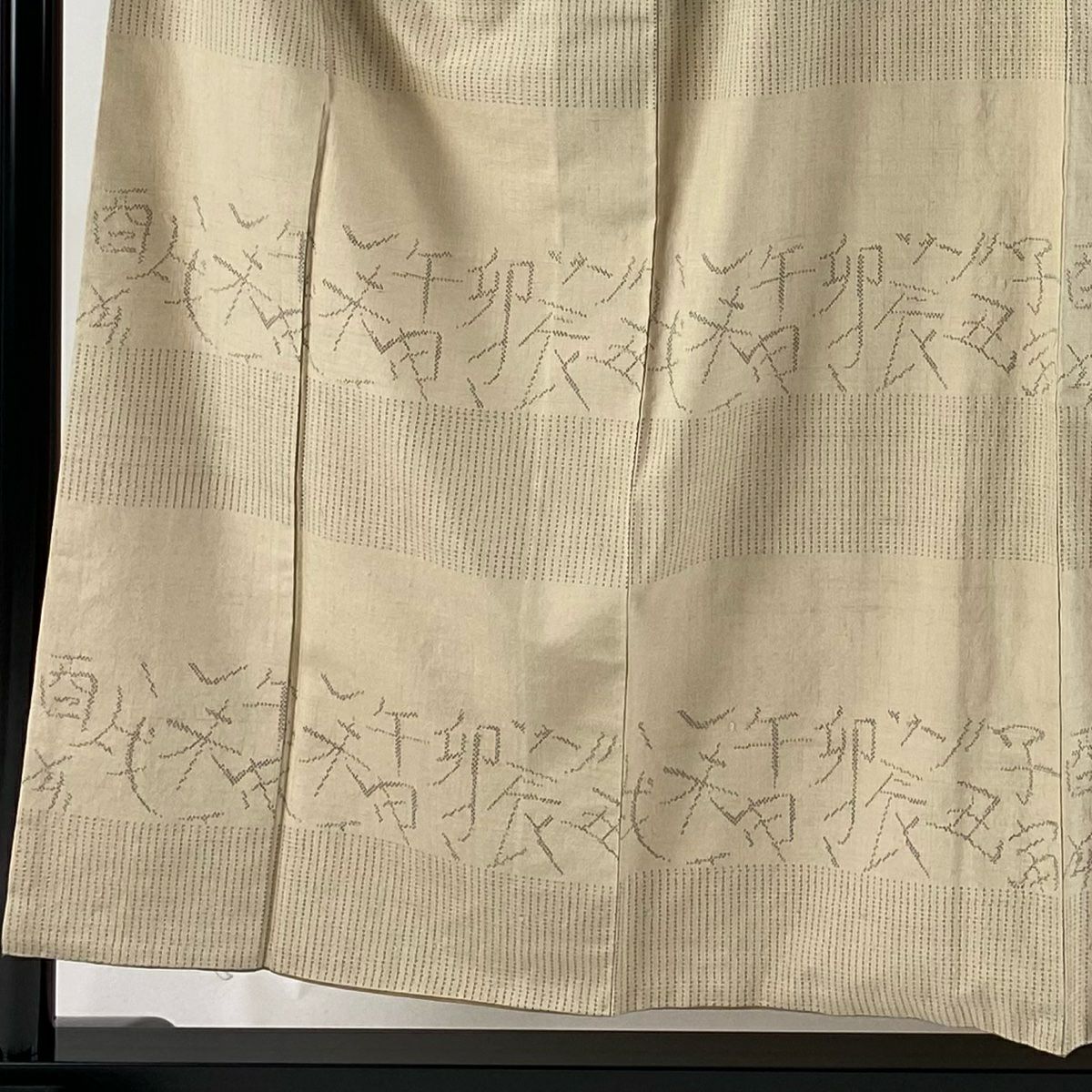 訪問服 身長155cm 袖長60.5cm S 雙層 鹽澤紬織織 林宗平工房 草木染 證書齊全 干支的文字 米色 純蠶絲 美品 逸品級