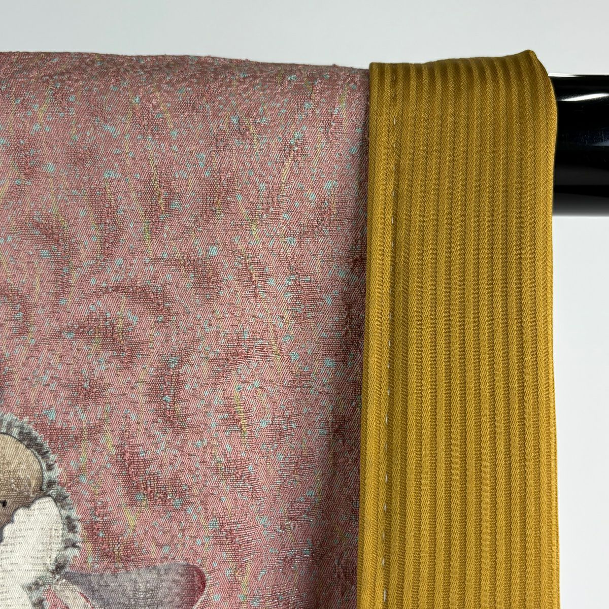 【美品】振袖禮服 身長165.5cm 袖長66cm M 雙層 辻花染 銀彩 染分 粉米色 純蠶絲 逸品級