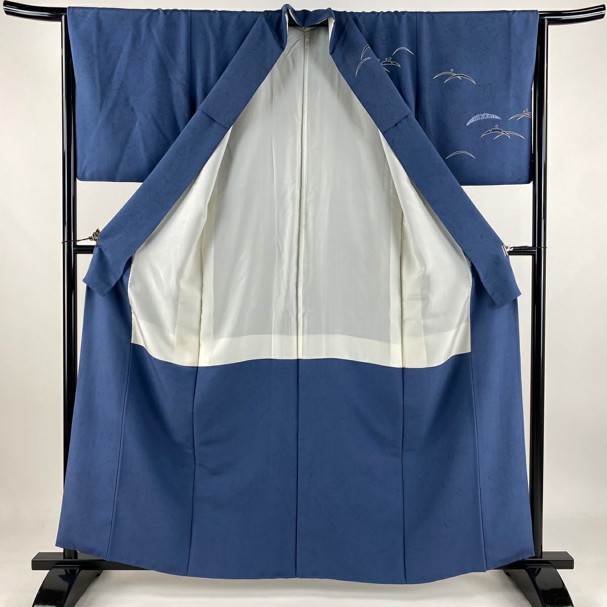 【庫存清倉】訪問服 身長159.5cm 袖長65cm M 雙層 兔子 露芝 絞染 深藍 純蠶絲 名品級