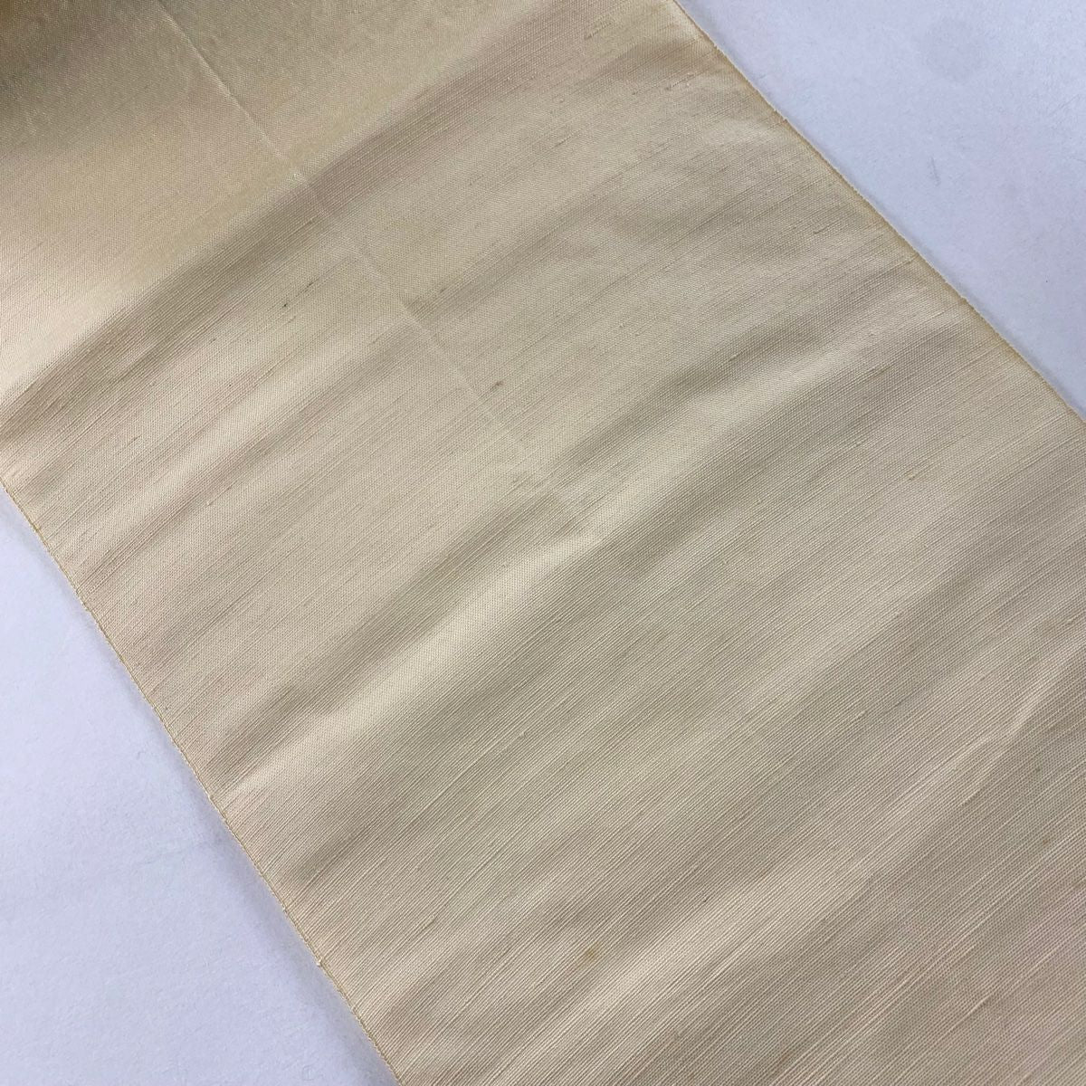 名古屋帶 秀品級 關西仕立 八寸名古屋帶 紬織織 草花紋紋 鳥圖案 奶油色 純蠶絲