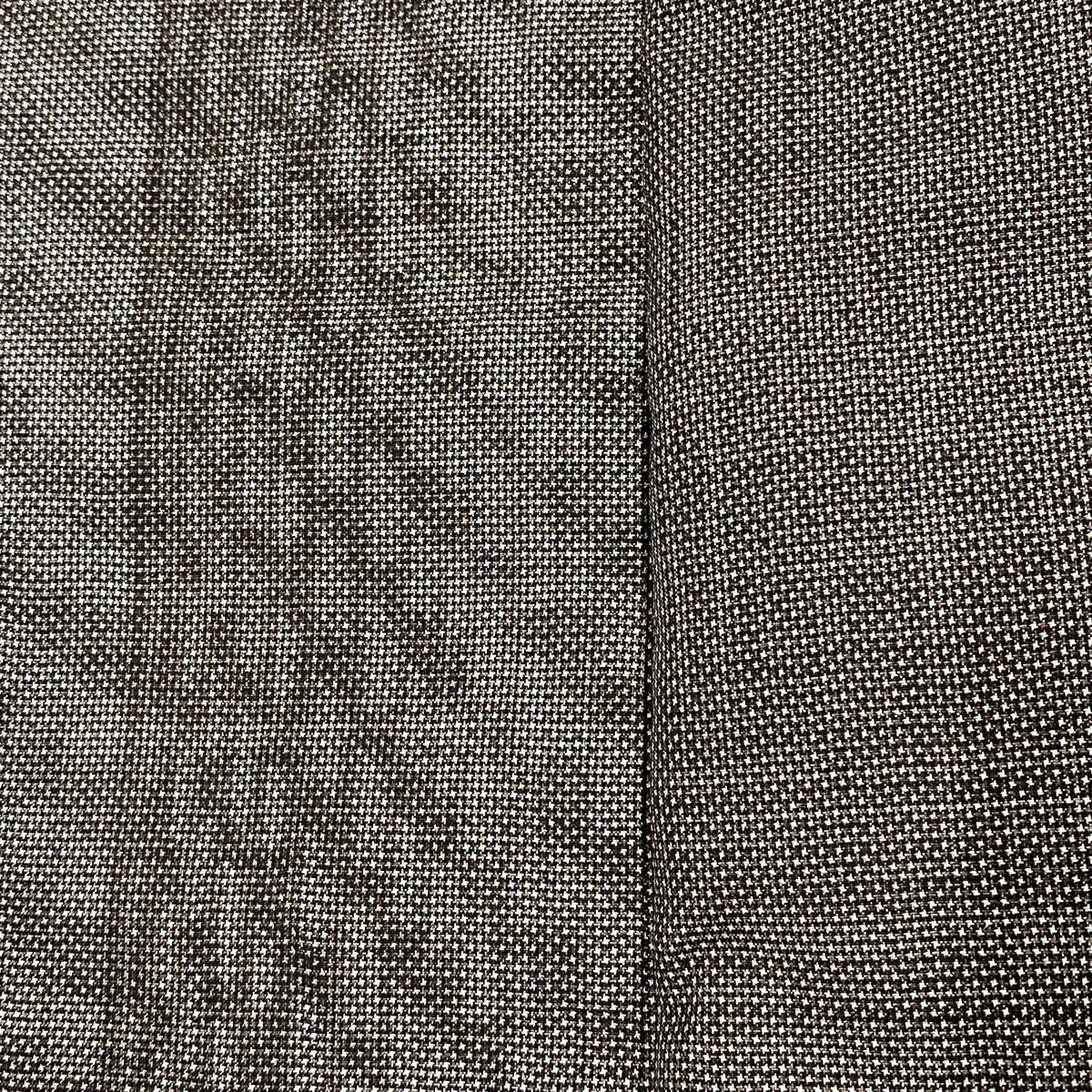 【美品】 紬織 身長157cm 袖長62cm S 雙層 垂直條紋 幾何圖案 茶 純蠶絲 優品級