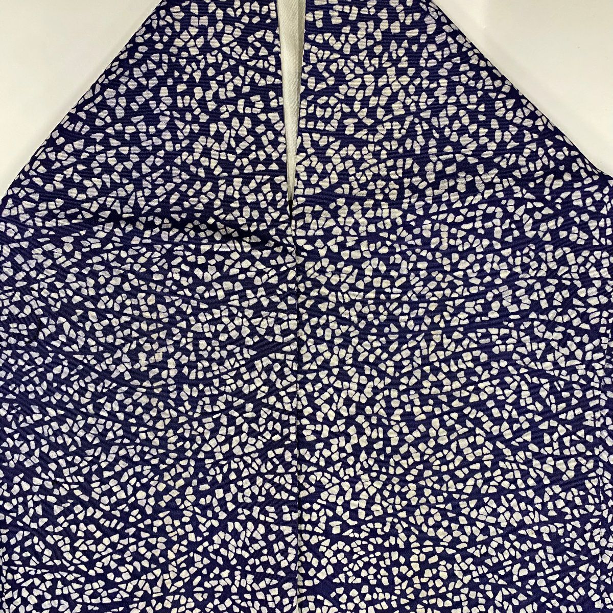付下 身長159.5cm 袖長63.5cm S 雙層 幾何圖案 漸層 深藍 純蠶絲 優品級
