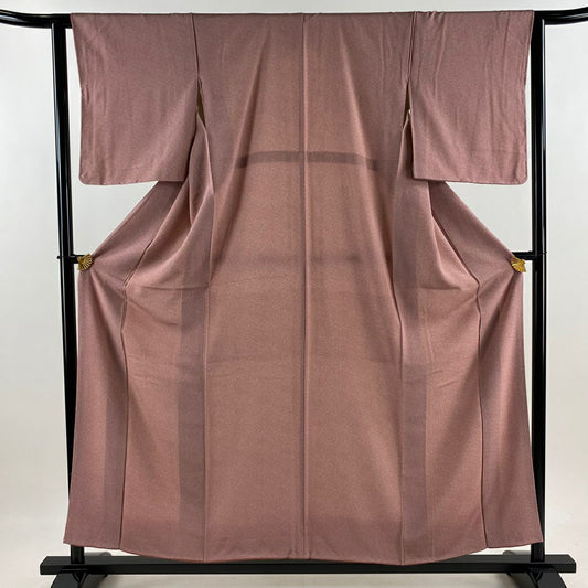 【美品】 江戶小紋 身長156cm 袖長63cm S 雙層 菊花 花 紅 純蠶絲 秀品級
