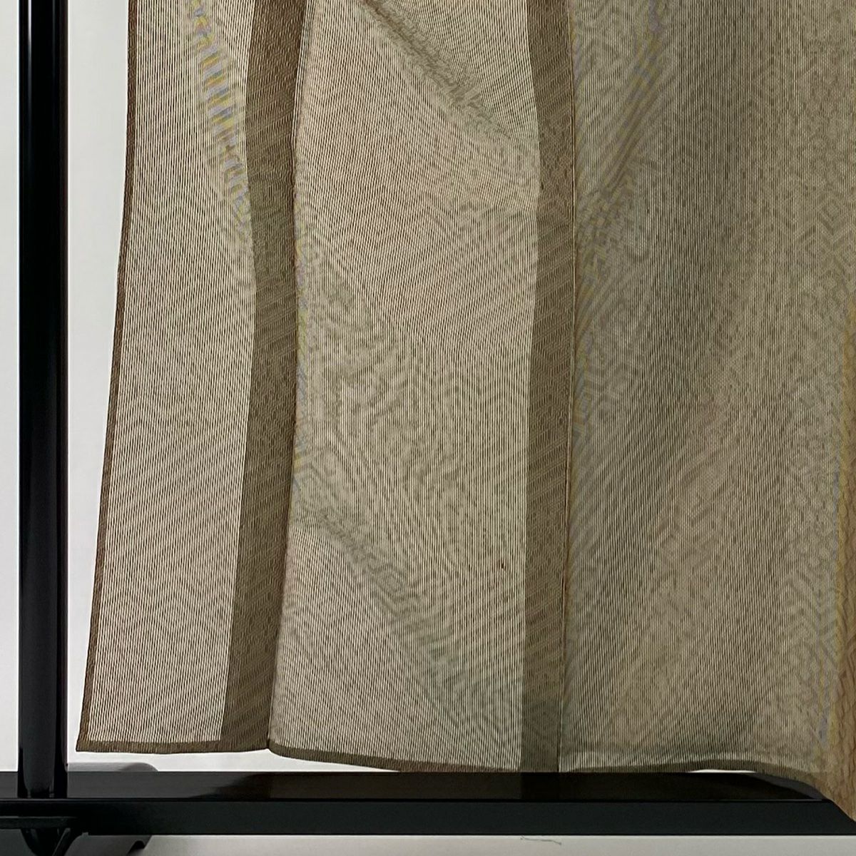 【美品】 小紋 身長157.5cm 袖長64cm M 薄物 幾何學 灰綠 純蠶絲 名品級