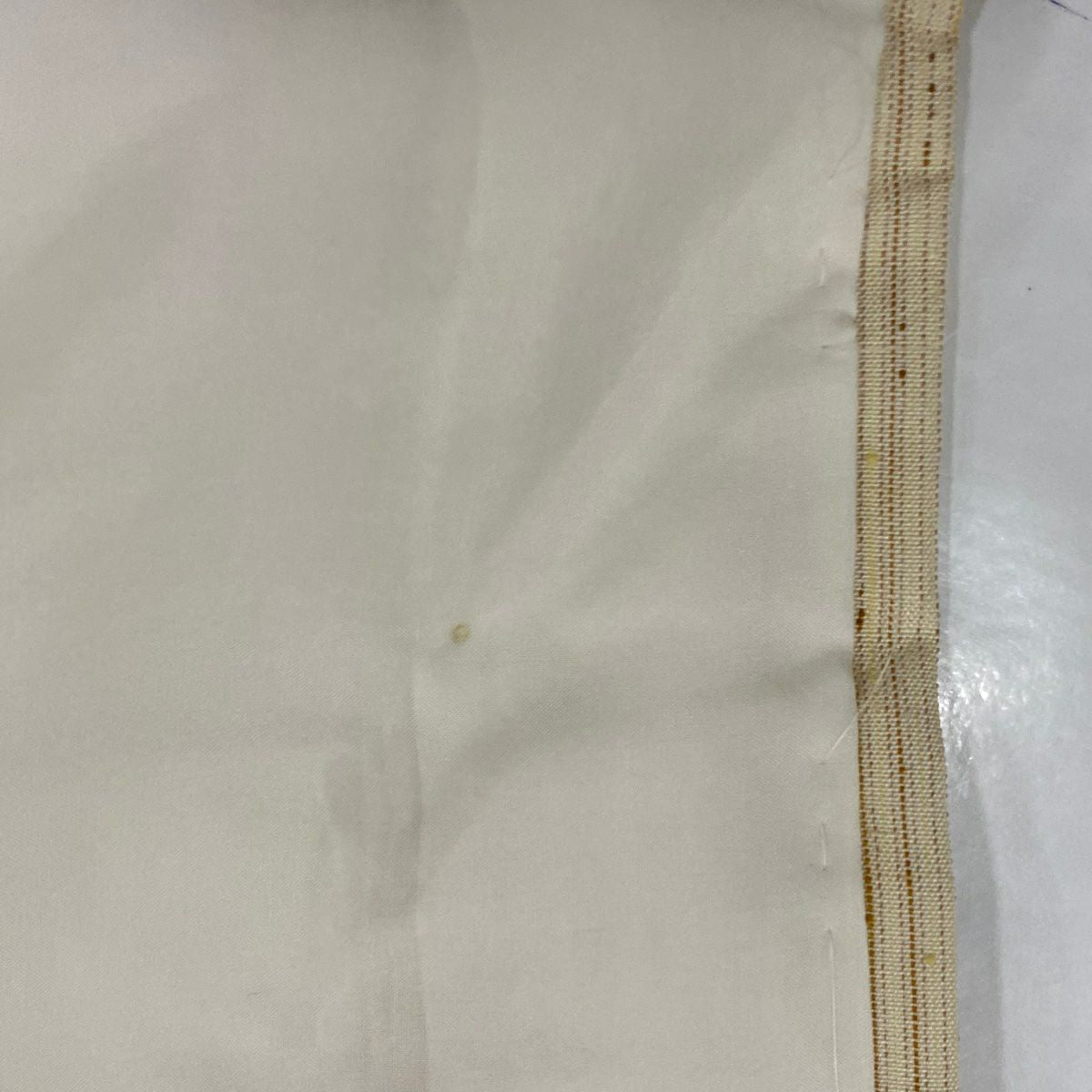付下 身長156cm 袖長62.5cm S 雙層 紬織織 扇子面 刺繡 米色 純蠶絲 名品級