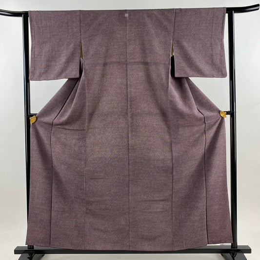 江戶小紋 身長158.5cm 袖長62.5cm S 雙層 鮫 紫 純蠶絲 名品級 一つ紋
