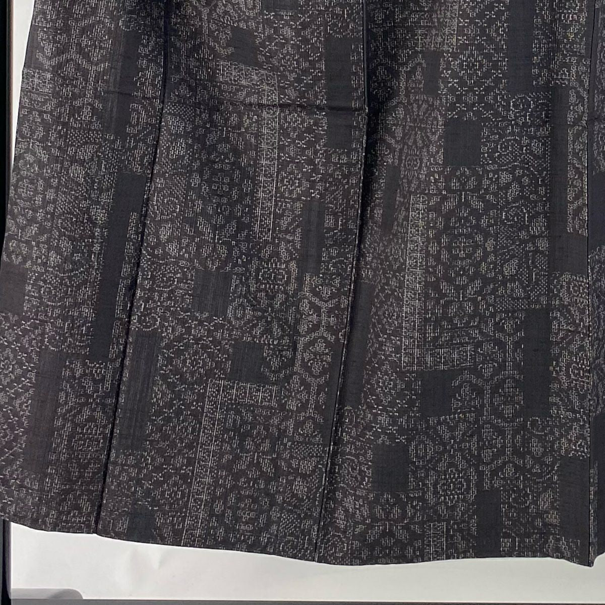 【美品】結城紬織 身長150.5cm 袖長62.5cm S 單層 手織娘 奥順 鈴乃屋 證書あり 龜甲 華紋 焦茶 純蠶絲 逸品級