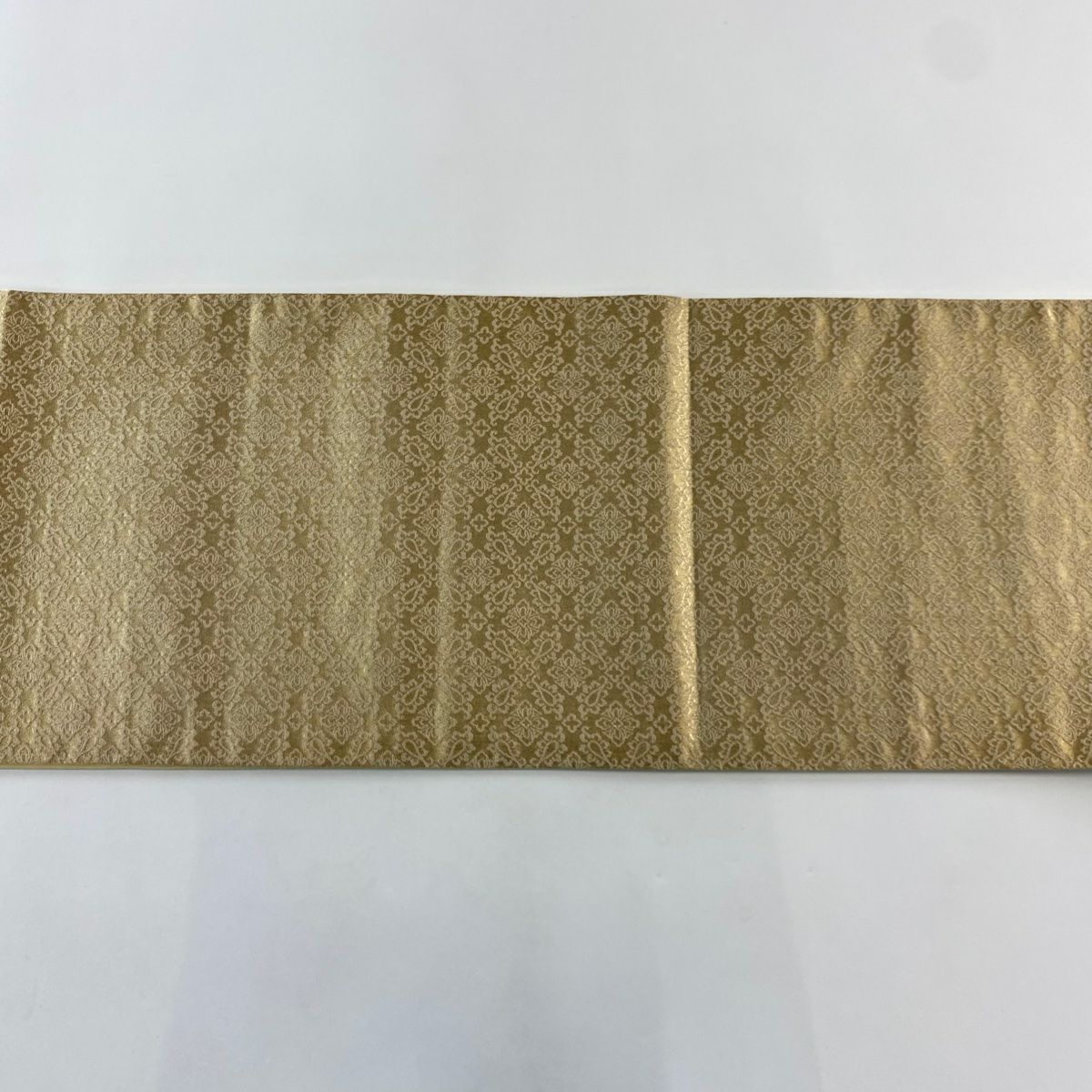 【美品】 袋帶 秀品級 華紋 草花紋紋 金金箔 金線 金 六通 純蠶絲