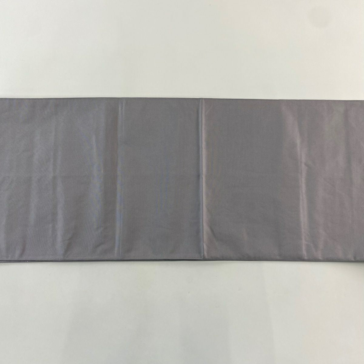 【美品】 袋帶 優品級 紬織織 葉紋 灰紫 六通 純蠶絲